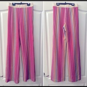 Jeff Gallano Multicolor Striped Wide Leg Pants S